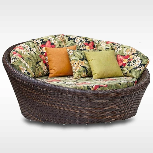 Chaise Redonda de Alumínio e Fibra Sintética  190cm Encostão Copacabana
