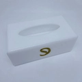 Caixa Luvas/Papel/máscara branca - Logo alto relevo inicial ou desenho