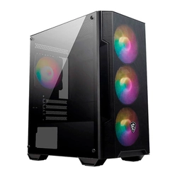 Gabinete Gamer MSI Mag Forge M100A, Mid Tower, RGB, Lateral de Acrilico, 4 Fans, Preto - 306-7G20A21-809