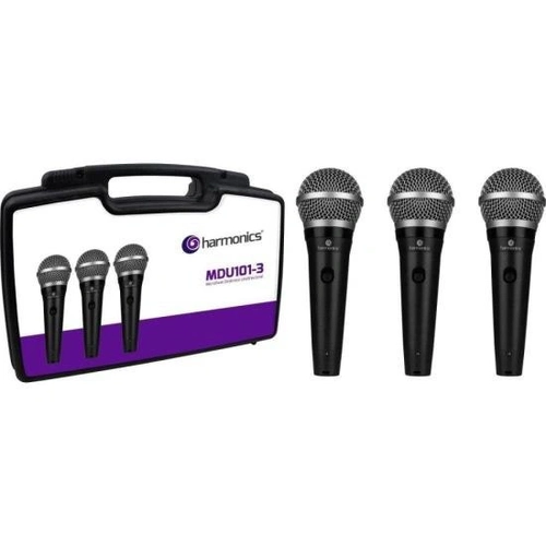 Kit De Microfone Harmonics Mdu101 Com 3 Microfones Dinâmico Cardióide
