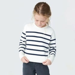 Blusão Manga Longa Tricot Listrado Branco Hering - Feminino