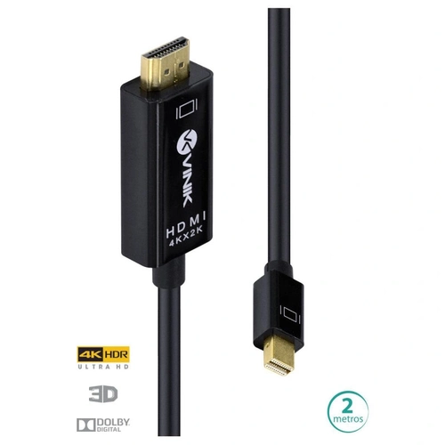 Cabo Mini Displayport para Hdmi 2.0 4k Ultra Hd 2 Metros - H20mdp-2
