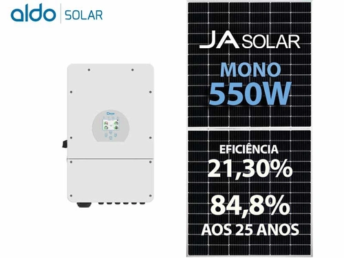 Gerador De Energia Solar Deye Hibrido Sem Estrutura Deye Gfh 8,8kwp Ja 550w Sun 8kw 2mppt 127/220v