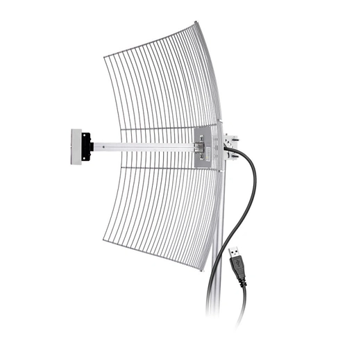 Antena Usb Parabolica De Grade Aquario Usb-2510 Com 2.4 Ghz e Ganho De  25 Dbi Acompanha Cabo De 10 Metros