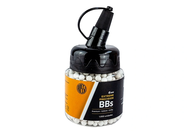 Esfera Plástica Rossi BBs de 0,20g - 6MM Pote 1000 Un. (Rossi)