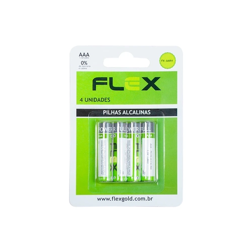 Pilha Alcalina 1,5V AA (C/4 Pilhas) Flex