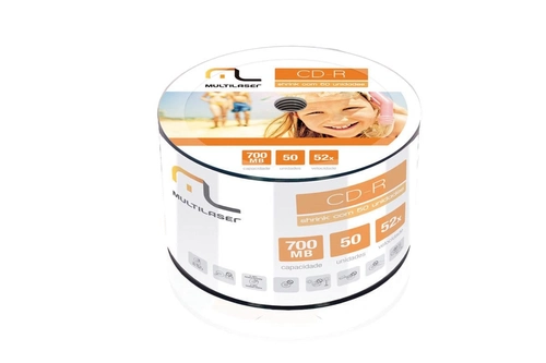 Cd-r 52x de Velocidade Com 50 e Capacidade de 700mb Shrink Cd051
