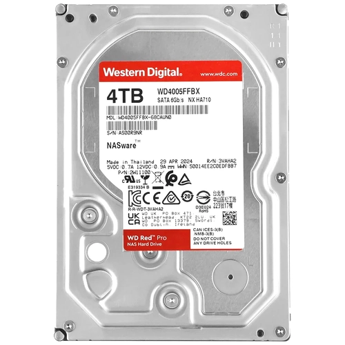 HD 4TB Western Digital Red Pro NAS 256MB 7200RPM - WD4005FFBX