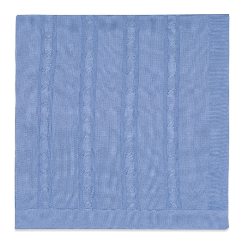 Manta Tricot Trançada Masculina – Azul Claro