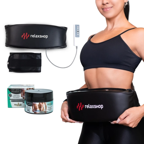 Cinta Elétrica Térmica Abdominal Relaxshop com Calor e Vibração para Massagem