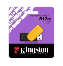 Pen Drive 512GB Kingston DataTraveler Exodia S USB 3.2 Gen 1 Amarelo - DTXS/512GB