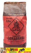 Carvão 100% Eucalipto gerabrasa 2,5kg