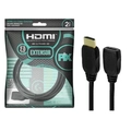 Cabo Extensor Hdmi Macho P/ Hdmi Fêmea 4k Hdr 19p 2m