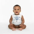 Conjunto Body Regata e Bermuda Mescla Baby Balão Masculino