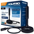 Antena Digital Hdtv 5 Em 1 Vhf/uhf/fm/hdtv/4k Aquario Uso Interno Ou Externo Com Cabo 5 Metros Dtv-150