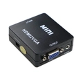 Adaptador Conversor Hdmi Femea P/ Vga Femea C/ Audio P2 Ref. Es-03 Preto