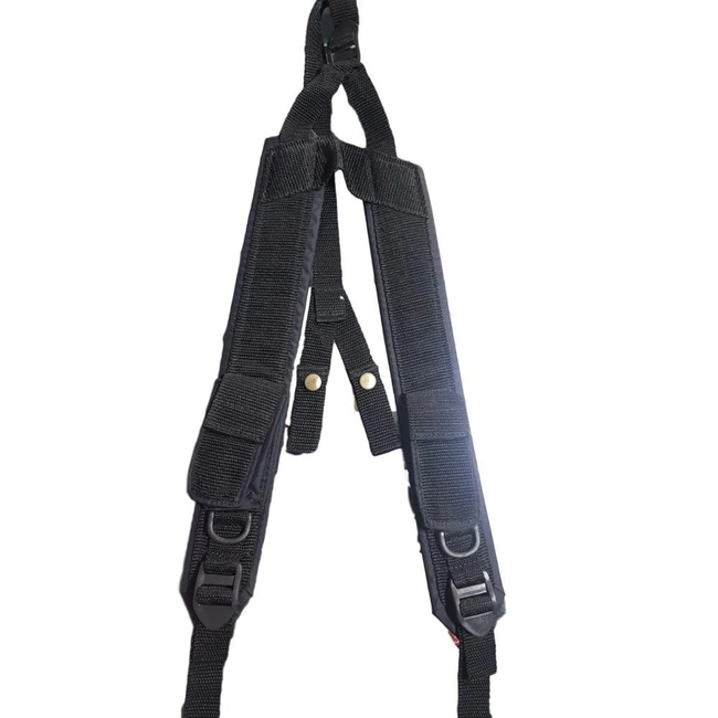 Suspensório Militar Preto 2 Bolsos (Botão)