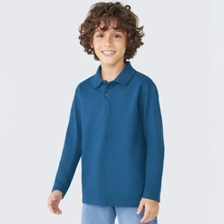 Camisa Polo Manga Longa azul Hering - Masculina