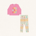 Conjunto Camiseta Manga Longa e Legging Malha You Are You Rosa Fakini - Feminino