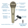 Microfone C/fio Profissional Ls58 Champanhe