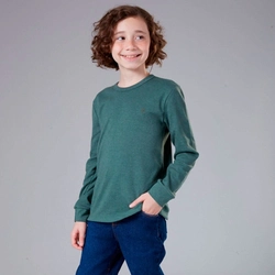 Camiseta Manga Longa Suedine Onda Marinha - Masculina