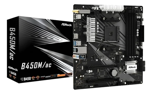 Placa MÃE AM4 Asrock - B450m/ac R2.0