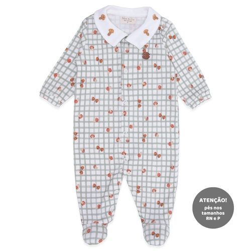 Macacão Manga Longa com Gola Bipartida Suedine Masculino – Amigos da Floresta