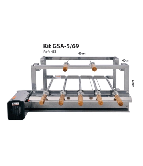Kit Giratório em Aço Inox Gsa 5/69 com 5 Espeto Linha Super 40