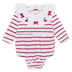 Romper Gola Babado Moletinho e Suedine - Cerejinhas