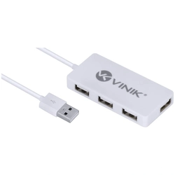 Hub Usb 2.0 Com 4 Portas e 1,2m de Cabo Branco - Huv-20b