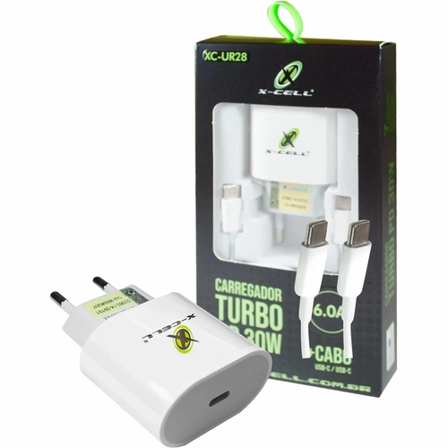 Carregador Flex Turbo Com Cabo Usb-c Tipo-c X-cell - Xc-ur28