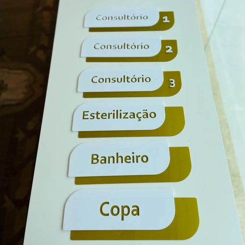 Placa Identificacao de Portas - Logo alto relevo inicial ou desenho