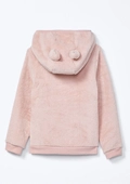 Conjunto em Fleece Peluciado com Orelhinhas no Capuz Rosa Hering - Feminino
