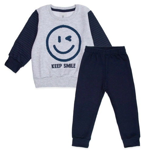 Conjunto Moletom Keep Smile Matelassê Marinho - Masculino