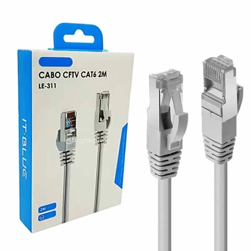 Cabo Rede Patch Cord Cat6 2m Cinza Ref. Le-311