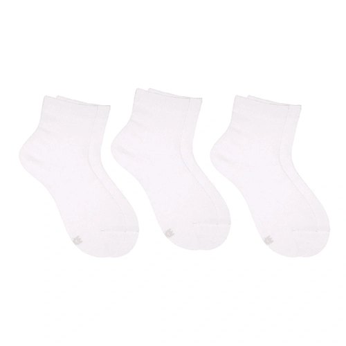 Kit 3 Meias Cano Baixo Brancas Leke - Unissex
