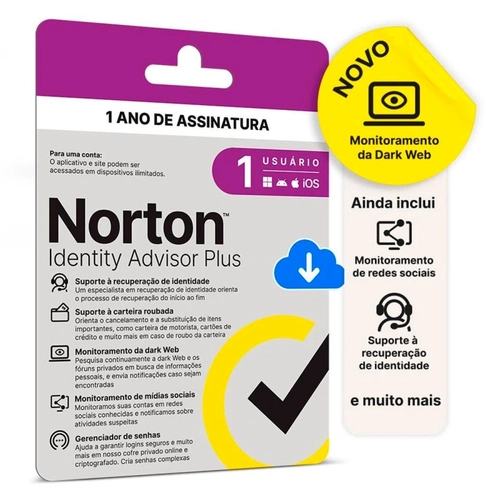 Identity Advisor Norton Plus 1 Usuário 12 Meses Esd - 21447639