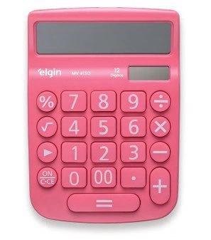 Calculadora de Mesa 12 Dígitos Mv-4130 Rosa