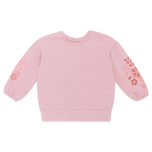 Blusa Moletom Manga Longa com Bordado Vazado Milon - Feminina