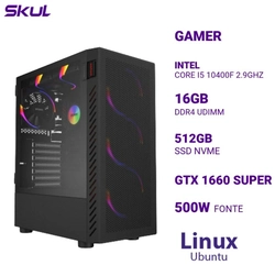 Computador 5000 Core I5 10400f 2.9ghz Mem 16gb Ddr4 Ssd 512gb Nvme Gtx1660 Super 6gb W.cooler 120mm Fonte 500w Linux