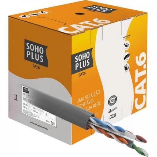 Cabo De Rede Cinza Cat.6 Cmx Cx 305m Furukawa Sohoplus - Cx / 305