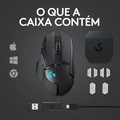 Mouse Gamer Logitech G502, Hero 16k, Lightspeed, Recarregável, RGB Lightsync, 11 Botões, 16000DPI, Sem Fio - 910-005566