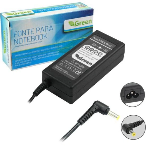 Fonte Para Notebook Acer 19v 3,42a Bivolt 5,5x1,7mm Green