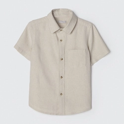 Camisa Manga Curta Linho Cru Hering - Masculina