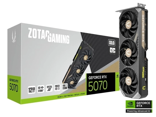 Gpu Zotac Gaming Geforce 5070 Solid Oc 12gb 192bits Gddr7 - Zt-b50700j-10p