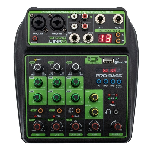 Mesa de Som 6 Canais Bluetooth Com Interface Usb Studio Link 6