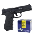 (Kit) Pistola De Pressão a Gás GBB CO2 W119 Slide Metal 4.5mm C/ Blowback - Wingun + Caixa de CO2