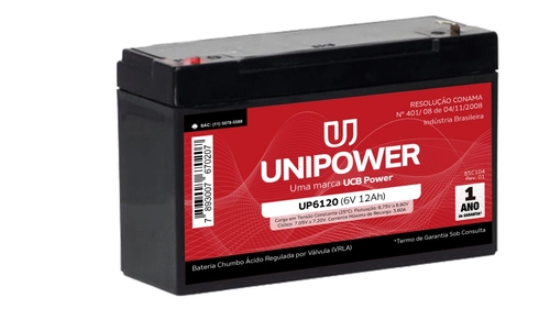 Bateria Selada Estacionária Vrla 6v 12ah (up6120)