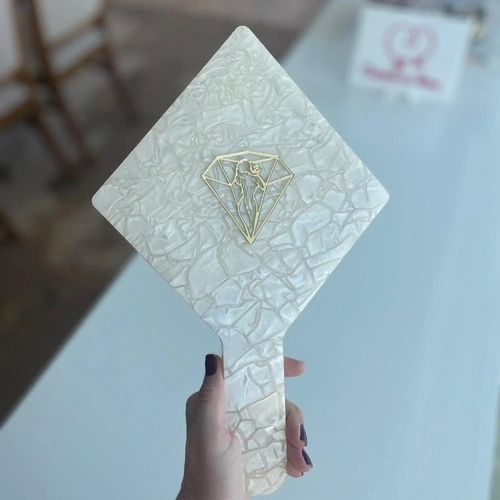 Espelho Perolado - Logo alto relevo inicial ou desenho