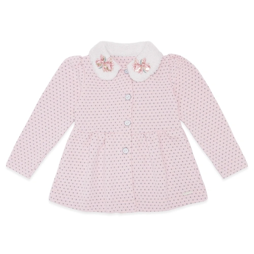 Casaco Gola Bordada com Botões Rosa Kiki Xodó - Feminino